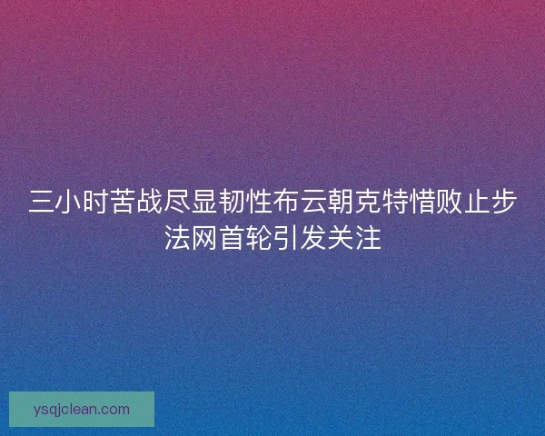 三小时苦战尽显韧性布云朝克特惜败止步法网首轮引发关注